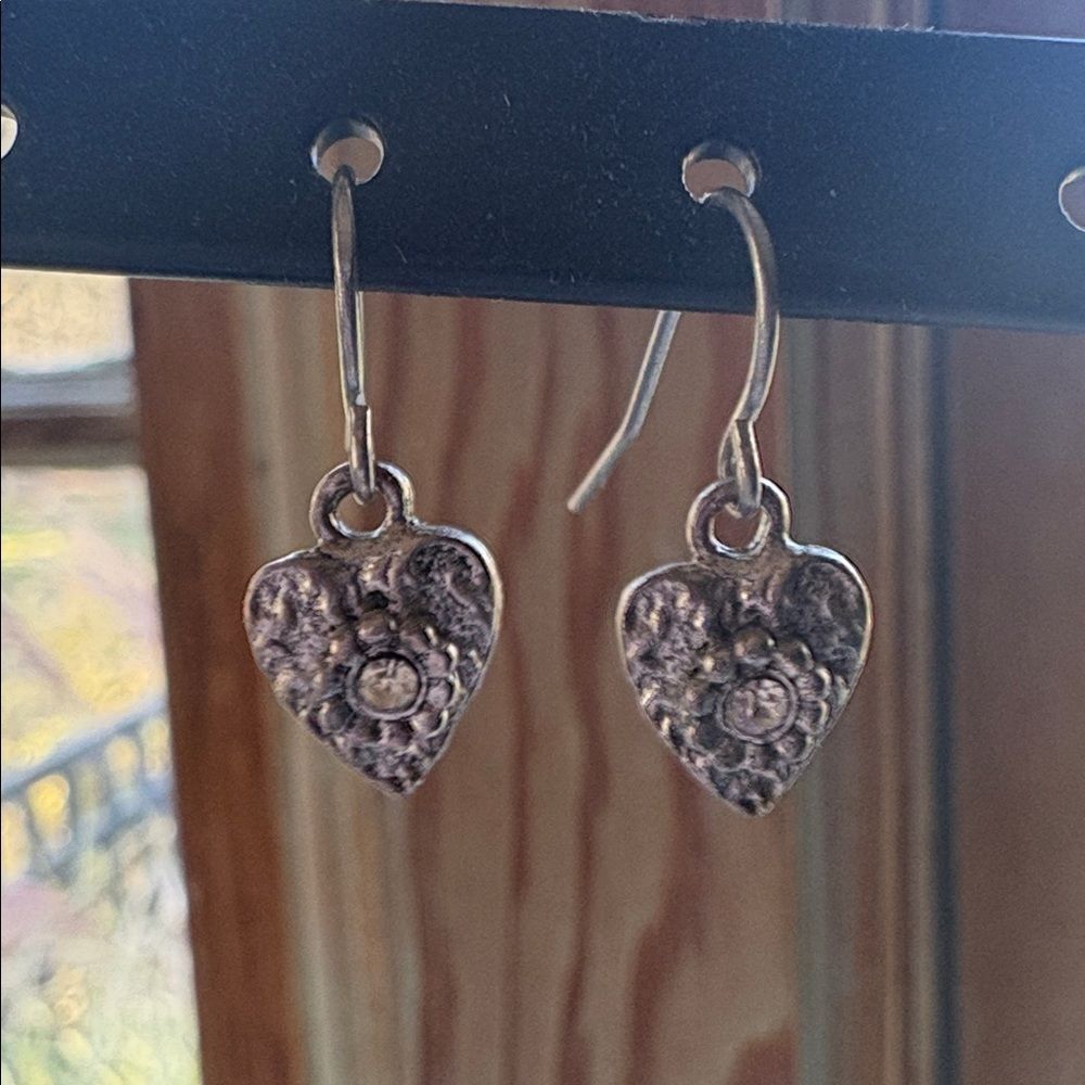 Silver heart earrings